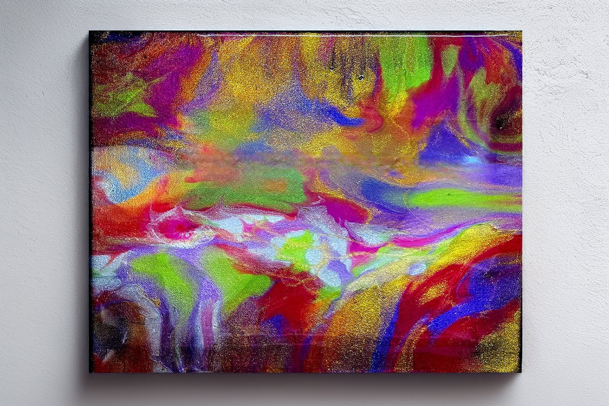 Epoxidharzkunst auf Leinwand Kaleidoflow